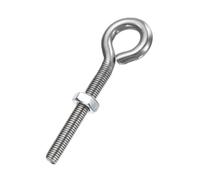 sourcing map Eye Bolts, M10 x 69mm 304 Stainless Steel Threaded EyeBolt Silver Eye Hooks with Nut for Hanging or Securing Cables