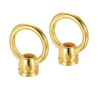sourcing map Eye Nut 15kg Max Load 36x43mm M10 Thread Ring Shape Female Loop for Hanging Lamp Chandelier, Gold Tone Pack of 2