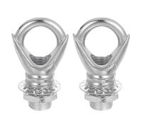 sourcing map Eye Nut 22lb Max Load M10 Thread Ring Shape Female Loop with Thread Pipes Washers Nuts for Hanging Lamp Chandelier, Silver Tone Pack of 2