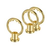 sourcing map Eye Nut 5kg Max Load M10 Thread Ring Shape Female Loop for Hanging Lamp Chandelier, Brass Tone Pack of 3