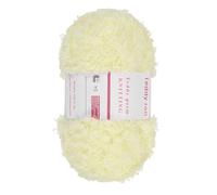 sourcing map Eyelash Yarn Polyester Yarn Fur Soft Fluffy Chunky Yarn Fuzzy Eyelash Yarn Light Yellow for Crocheting Knit DIY Clothes Bag - 55Yard/50m, 3.47ozx1