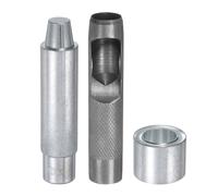 sourcing map Eyelet Hole Punch Die Tool 17mm/0.67" Leather Hollow Hole Punch 16mm Installation Tool 45# Steel Eyelet Grommet Setting Tool Kit with Base for Fabric Clothing Crafts Bags