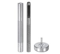 sourcing map Eyelet Hole Punch Die Tool 4mm/0.16" Leather Hollow Hole Punch 4mm Installation Tool 45# Steel Eyelet Grommet Setting Tool Kit with Base for Fabric Clothing Crafts Bags