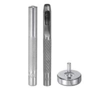 sourcing map Eyelet Hole Punch Die Tool 5mm/0.2" Leather Hollow Hole Punch 5mm Installation Tool 45# Steel Eyelet Grommet Setting Tool Kit with Base for Fabric Clothing Crafts Bags