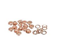 sourcing map Eyelets with Washers, 11 x 6 x 5mm Iron Through Hole Hollow Rivets Grommets Rose Gold 100 Set