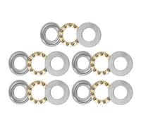 sourcing map F12-21M Thrust Ball Bearing 12mm x 21mm x 5mm Brass with Washers ABEC1 5pcs