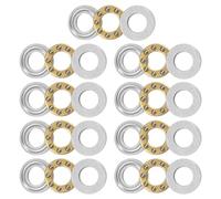 sourcing map F5-10M Thrust Ball Bearing 5mm x 10mm x 4mm Brass with Washers ABEC1 9pcs