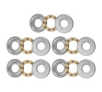 sourcing map F5-12M Thrust Ball Bearing 5mm x 12mm x 4mm Brass with Washers ABEC1 5pcs