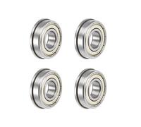 sourcing map F6001ZZ Flanged Ball Bearing 12x28x8mm Shielded Chrome Steel Flange Rip Bearings 4pcs