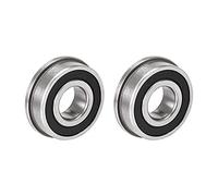 sourcing map F6202-2RS Flanged Ball Bearing 15x35x11mm Double Sealed Chrome Steel Bearings 2pcs