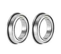 sourcing map F6701ZZ Flanged Ball Bearing 12x18x4mm Double Shielded ABEC-3 Chrome Steel Bearings 2pcs