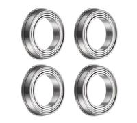 sourcing map F6701ZZ Flanged Ball Bearing, 4pcs 12x18x4mm Chrome Steel Double Shielded ABEC1 Flange Bearings