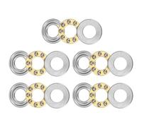 sourcing map F8-16M Thrust Ball Bearing 8mm x 16mm x 5mm Brass with Washers ABEC1 5pcs