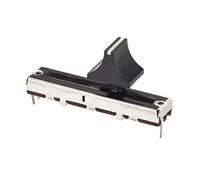 sourcing map Fader Variable Resistors Mixer 45mm Straight Slide Potentiometer B10K Ohm with Black White Knobs