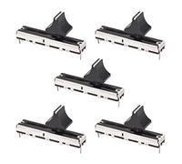 sourcing map Fader Variable Resistors Mixer 45mm Straight Slide Potentiometer B10K Ohm with Black White Knobs 5pcs