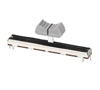 sourcing map Fader Variable Resistors Mixer 75mm Straight Slide Potentiometer B10K Ohm Grey Black Knobs