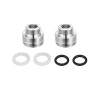 sourcing map Faucet Adapter, 2pcs 32mmx6mm Male Thread to 22mmx8mm Male Thread Brass Tap Aerator Connector for Kitchen Bathroom Sink