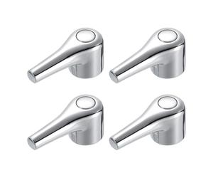 sourcing map Faucet Lever Handle,4Pcs 71 x 35mm Alloy Basin Mixer Faucet Tap Single Lever Handle Replacement for Kitchen Bathroom (Silver)