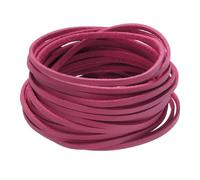 sourcing map Faux Leather Cord Suede Cord, 5.5 Yards 2.6mm String Flat Rope Thread for Bracelet Necklace Beading Jewelry DIY Art Crafts, Bright Rose, 1 Pack