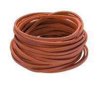 sourcing map Faux Leather Cord Suede Cord, 5.5 Yards 2.6mm String Flat Rope Thread for Bracelet Necklace Beading Jewelry DIY Art Crafts, Orange Red, 1 Pack