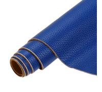 sourcing map Faux Leather Fabric Sheets, 54x36 Inch Waterproof Solid Soft PU Synthetic Leather Sheet for Upholstery Replacement Renovate Furniture Bag Crafts DIY Sewings(Deep Blue)