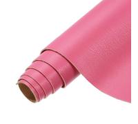 sourcing map Faux Leather Sheets, 12x36 Inch (30x91cm) Smooth Solid PU Leather Fabric Roll for DIY Handmade Craft Sewing Bowing Earrings, Rose Pink/Light Yellow