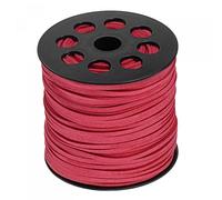 sourcing map Faux Suede Cord 2.4mm Microfiber Beading Thread 100 Yards/90M Crafting String for Jewelry Making Tassel Bracelet Necklace DIY, Red