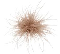 sourcing map Feather Brooches for Women, Large Feather Flower Brooch Elegant Oversized Lapel Pins for Dress Suit Clothes Party Wedding Dance Banquet Pins Headdress Accessories, Khaki