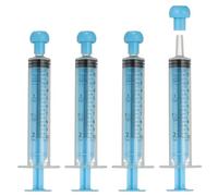 sourcing map Feeding Syringes with Cap, Plastic Syringes for Liquid Pet Feeding Measuring Tool No Needle 10ml, (Blue, 4 Pcs), Intended for Dog / Cat / Rabbits / Small Animal / Scientific Lab