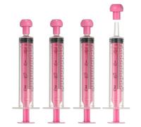 sourcing map Feeding Syringes with Cap, Plastic Syringes for Liquid Pet Feeding Measuring Tool No Needle 10ml, (Pink, 4 Pcs), Intended for Dog / Cat / Rabbits / Small Animal / Scientific Lab