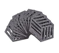 sourcing map Felt Coasters, 12pcs Hexagon Mat Pad Coaster for Drink Cup Pot Bowl Vase, Grey