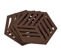 sourcing map Felt Coasters, 4pcs Hexagon Mat Pad Coaster for Drink Cup Pot Bowl Vase, Coffee
