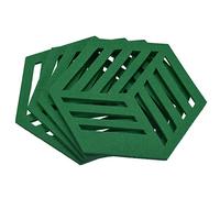 sourcing map Felt Coasters, 4pcs Hexagon Mat Pad Coaster for Drink Cup Pot Bowl Vase, Green