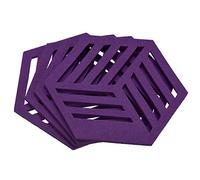 sourcing map Felt Coasters, 4pcs Hexagon Mat Pad Coaster for Drink Cup Pot Bowl Vase, Purple