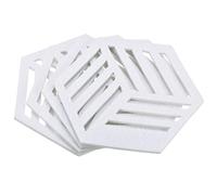 sourcing map Felt Coasters, 4pcs Hexagon Mat Pad Coaster for Drink Cup Pot Bowl Vase, White