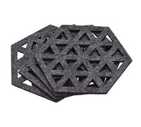 sourcing map Felt Coasters, 4pcs Hexagonal Pad Coaster for Drink Cup Pot Bowl Vase, Grey