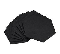 sourcing map Felt Coasters, 9pcs Hexagonal Absorbent Pad Coaster for Drink Cup Pot Bowl Vase, Black