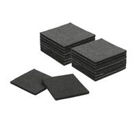sourcing map Felt Furniture Pads, 16Pcs 2.95" x 2.95" Adhesive Backed Felt Non-slip Anti-scratch Chair Leg Protectors for Protecting Hardwood Floor, Black