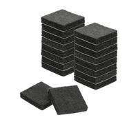 sourcing map Felt Furniture Pads, 18Pcs 1.18" x 1.18" Self Adhesive Felt Chair Leg Caps, Non-slip Anti-scratch Chair Feet Protectors for Protecting Hardwood Floor, Black