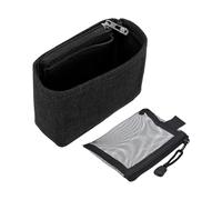 sourcing map Felt Purse Organizer Insert, Mini Handbag Organizer Insert Tote Bag Shaper with Zipper and Mesh Zipper Pouch for Women Phones, Keys, Wallets Storage, Black