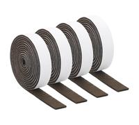 sourcing map Felt Strips with Adhesive Backing, 4 Rolls 4/5" x 79" x 0.12" Anti Scratch Furniture Felt Tapes Self-Stick Pads for Protecting Hardwood Floor, Brown