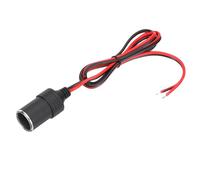 sourcing map Female Car Cigarette Lighter Socket, 17 AWG 12V/24V 12A 100cm Iron Car Charger Power Female Socket Cable Plug Adapter for Powering In-Vehicle Equipment, Silver