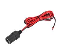 sourcing map Female Car Cigarette Lighter Socket, 17 AWG 12V/24V 12A 200cm Iron Car Charger Power Female Socket Cable Plug Adapter for Powering In-Vehicle Equipment, Silver