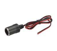 sourcing map Female Socket Cable Plug Adapter, 12V / 24V 10A 100cm Car Charger Power Cigarette Lighter Car Cigarette Lighter Socket for Powering In-Vehicle Equipment, Silver