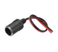 sourcing map Female Socket Cable Plug Adapter, 12V / 24V 30A 30cm Car Charger Power Cigarette Lighter Car Cigarette Lighter Socket for Powering In-Vehicle Equipment, Silver