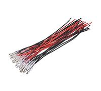 sourcing map Female Spade Crimp Terminal 2.8mm 4.8mm 6.3mm with Insulating Sleeve 20cm 20 AWG Wire Red Black Assortment Kit for Lamp Switch, Set of 5