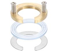 sourcing map Female Thread Hex Lock Nut 1-1/4inch (31mm) Brass C-Type Single Hole Faucet Lock Nuts with Gasket, Faucet Fixing Tool Set for Kitchen Bathroom Basin Sink