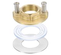 sourcing map Female Thread Hex Lock Nut G1/2 Stainless Steel 304 Single Hole Faucet Lock Nuts with Gasket, Faucet Fixing Tool Set for Kitchen Bathroom Basin Sink