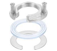 sourcing map Female Thread Hex Lock Nut M32 x 1.5 Stainless Steel 304 C-Type Single Hole Faucet Lock Nuts with C-Type Gasket, Faucet Fixing Tool Set for Kitchen Bathroom Basin Sink