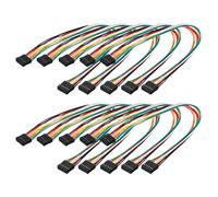 sourcing map Female to Female 12Pin Breadboard Jumper Wire 2.54mm Pitch Double Row Ribbon Cable 30cm Long Breadboard Ribbon Cables for Breadboard Electronic Projects Pack of 10,Multicolored